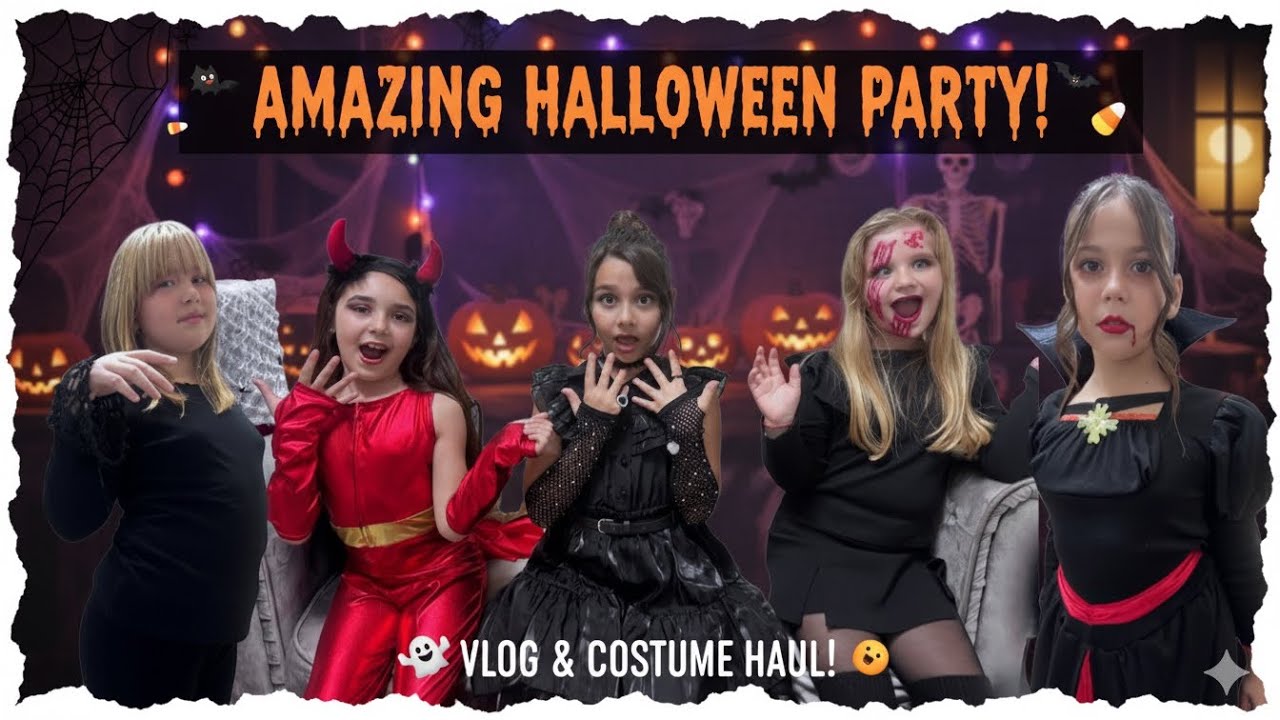 HALLOWEEN PARTY 🎃 HAVING FUN WITH MY FRIENDS 👻 #andriana #halloween Alena and Princess 
