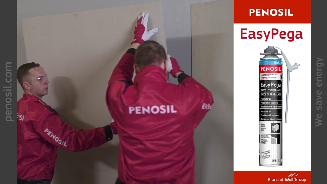 Espuma adhesiva para trabajos de construcción en interiores y exteriores | PENOSIL EasyPega