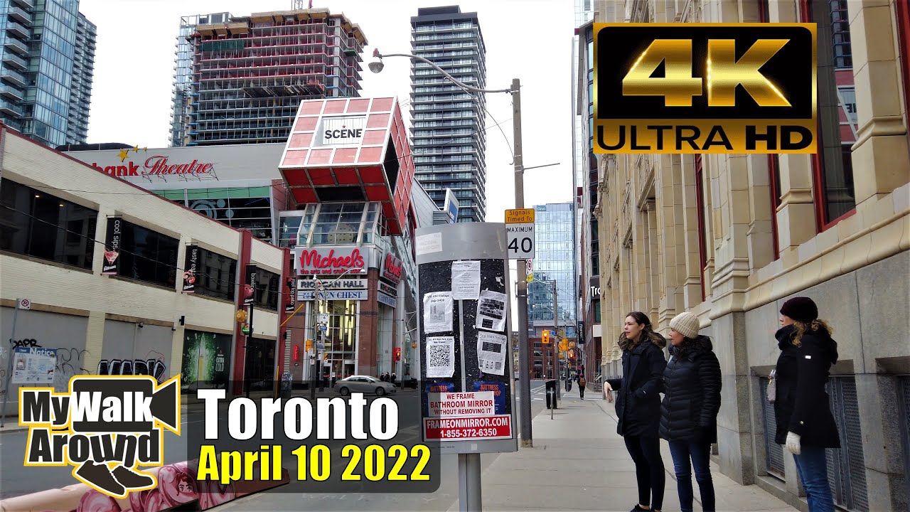 A Berczy Park start, and walking some downtown Toronto Streets on Sunday April 10, 2022 [4k video]