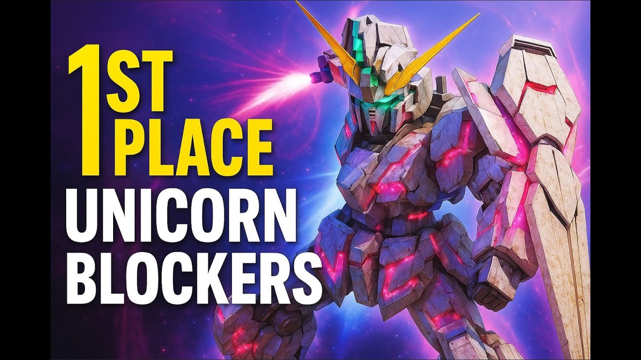 First Place Blue White Unicorn Blockers