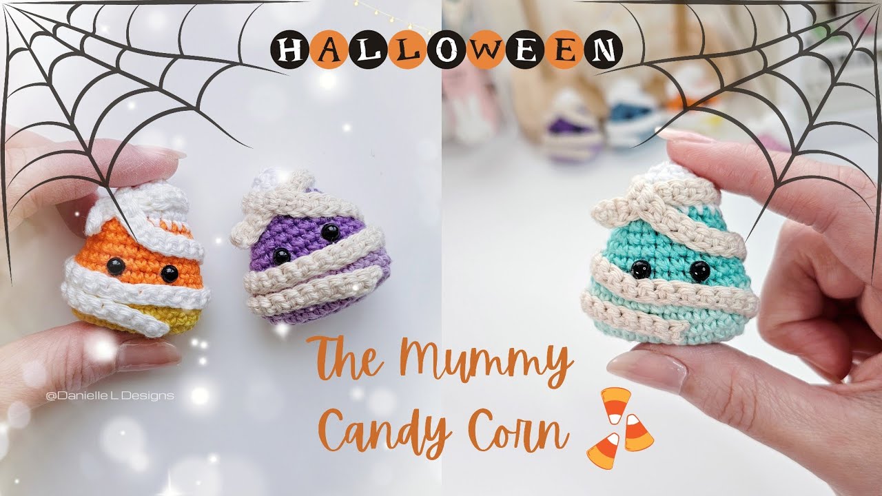 How to crochet Candy corn 👻 The Mummy 🎃 Halloween amigurumi