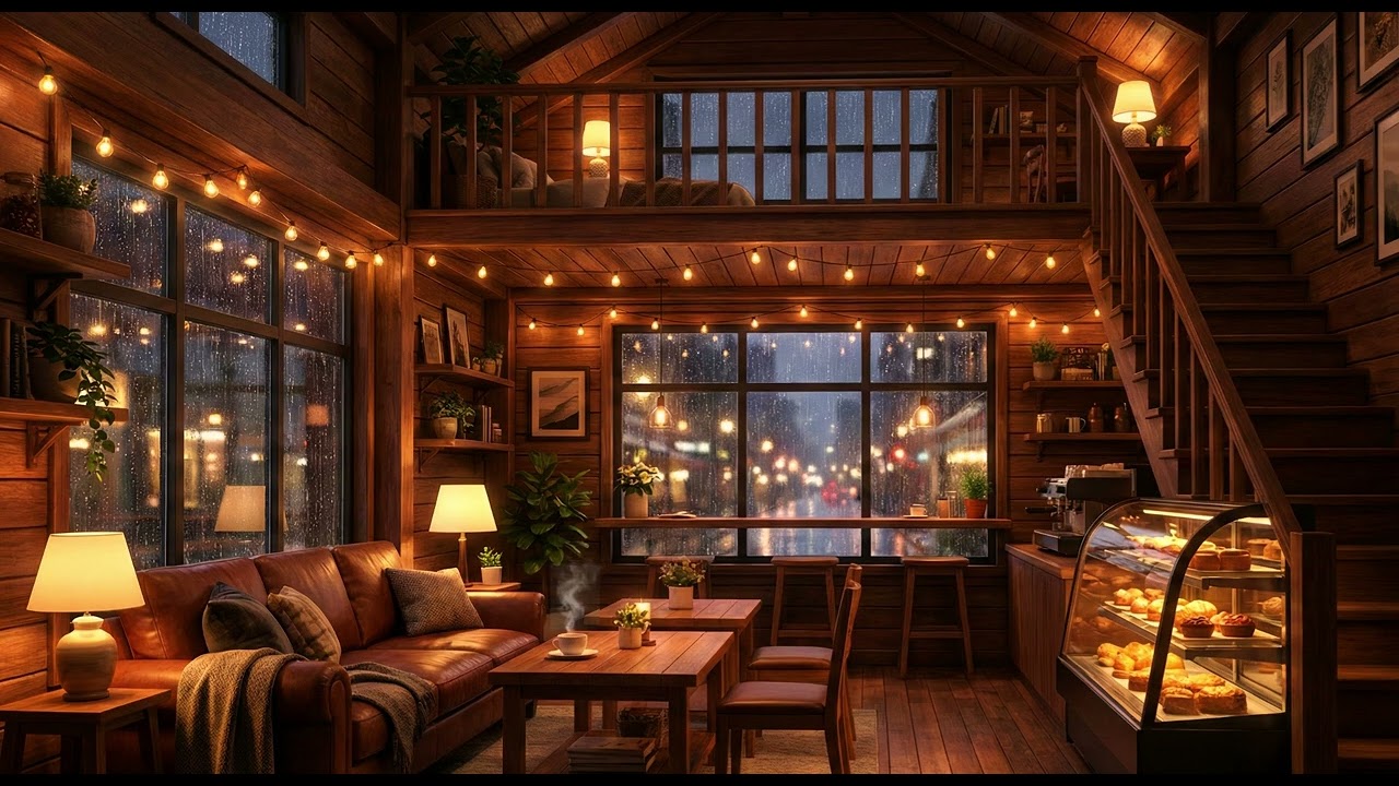 Hidden Loft Cafe on a Rainy Night | Warm Lo-Fi Jazz  [30 MINS]