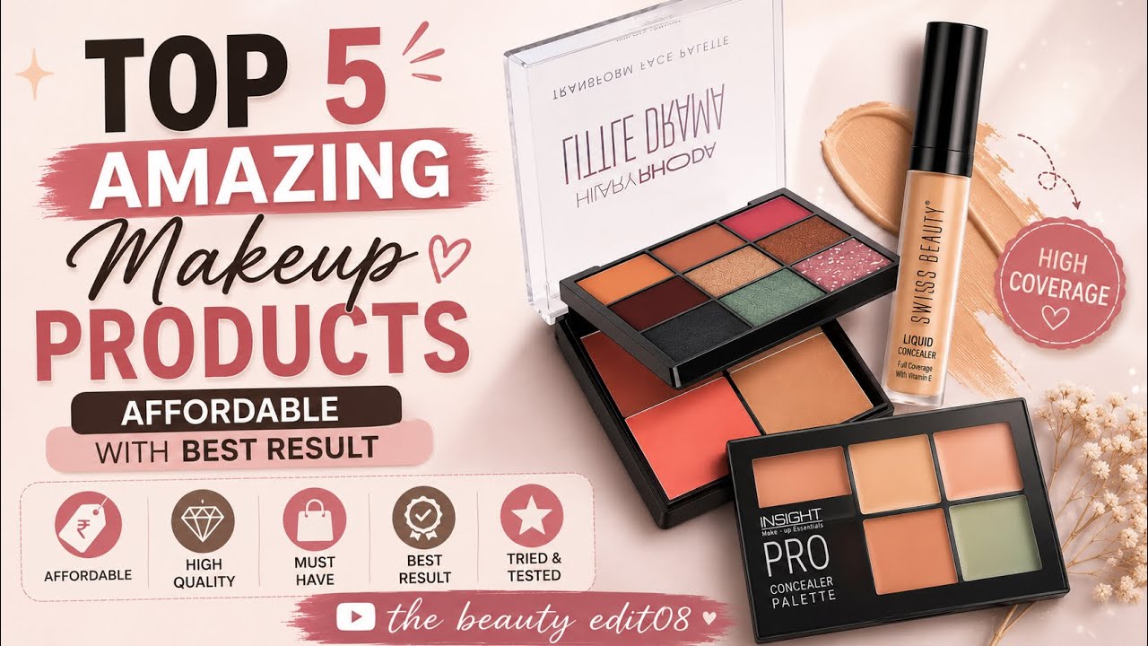 Top 5 amazing makeup products| affordable products for 2026 makeup