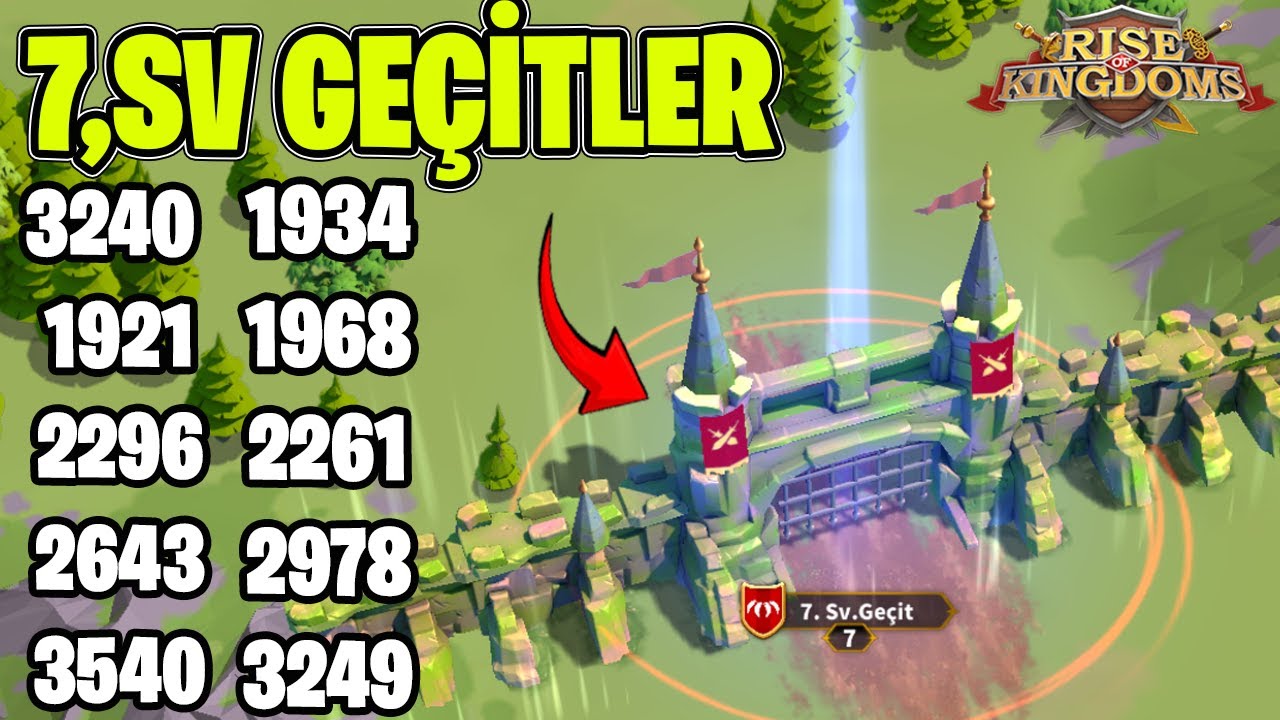 7,SV GEÇİTLER SAVAŞIMI BAŞLADI 3240 KRALLIĞI !  HEDEF 12B LEŞ PUAN  - Rise of Kingdoms