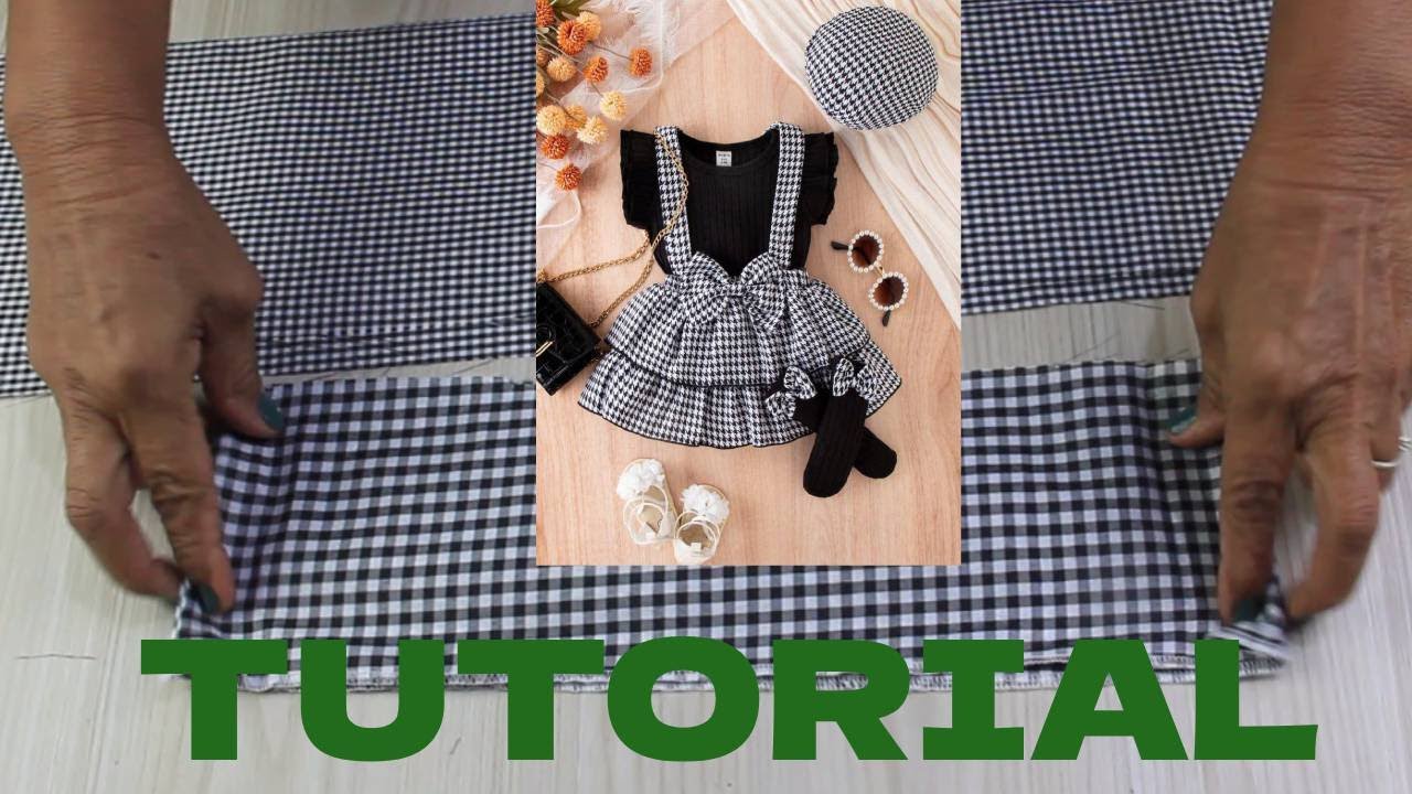 Falda con tirantes para niña / Confección fácil de hacer🖤🤍💛