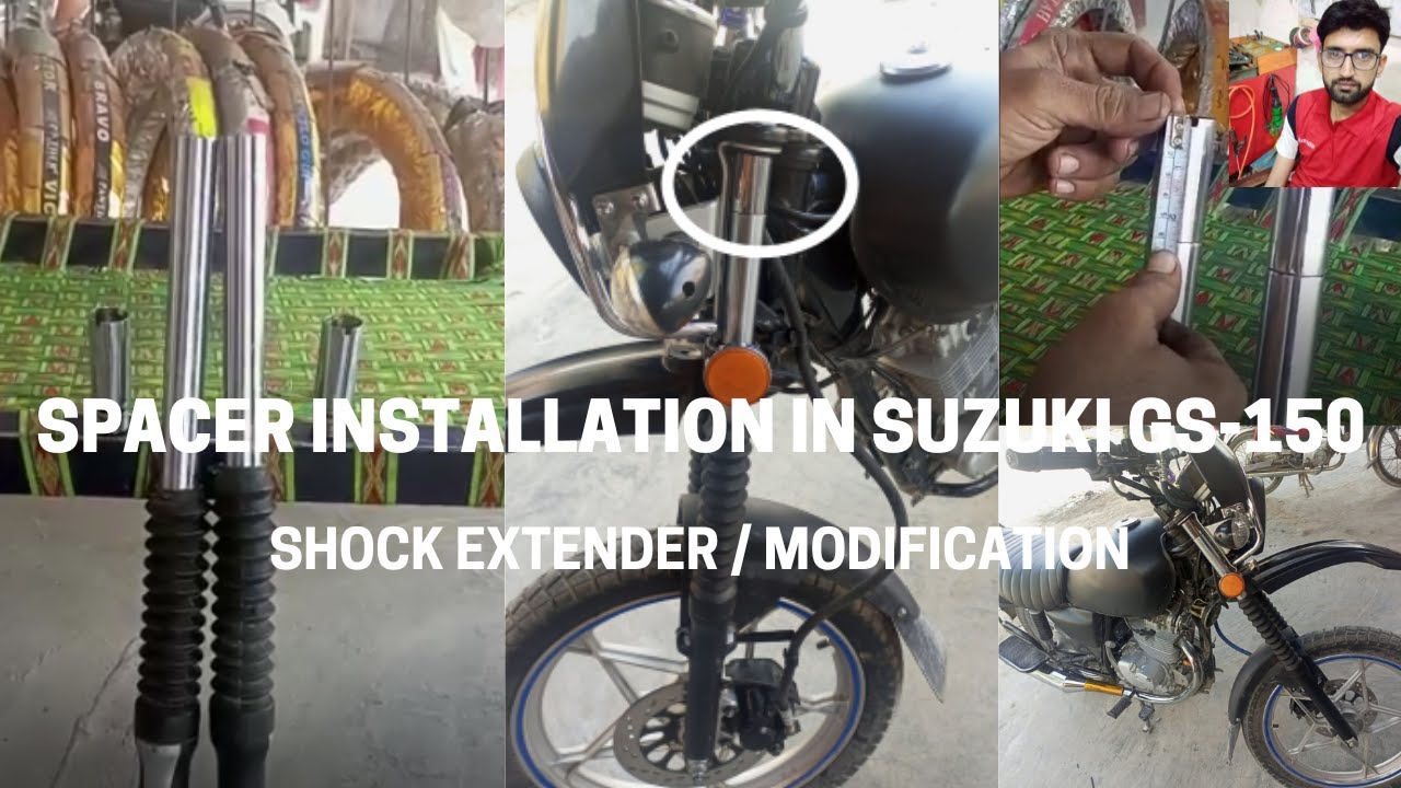 Spacer installation in Suzuki GS-150 |Suzuki GS 150 front shock extension |Suzuki gs150 modification