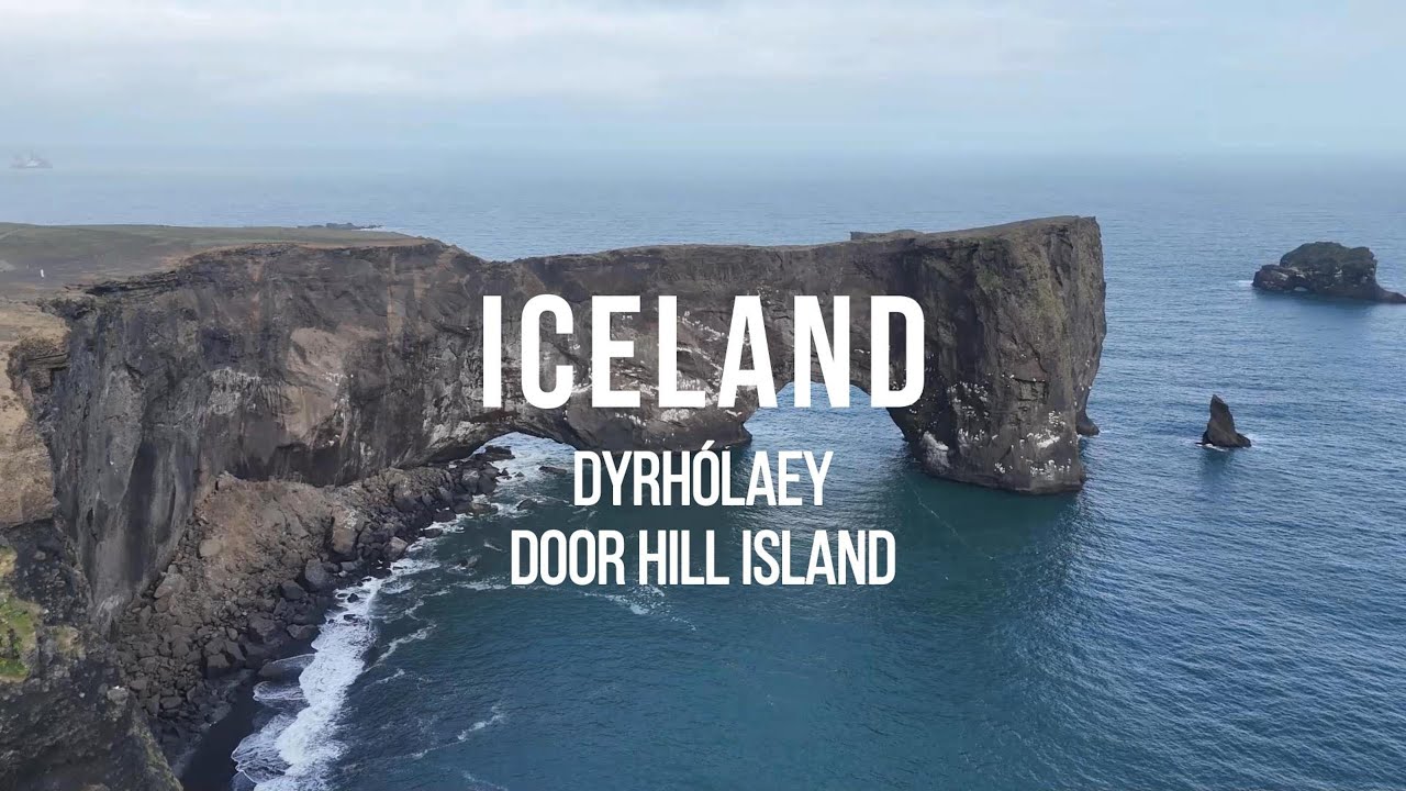Iceland Dyrh&oacute;laey -  southernmost cliff of Iceland and  black sand beaches - 4K