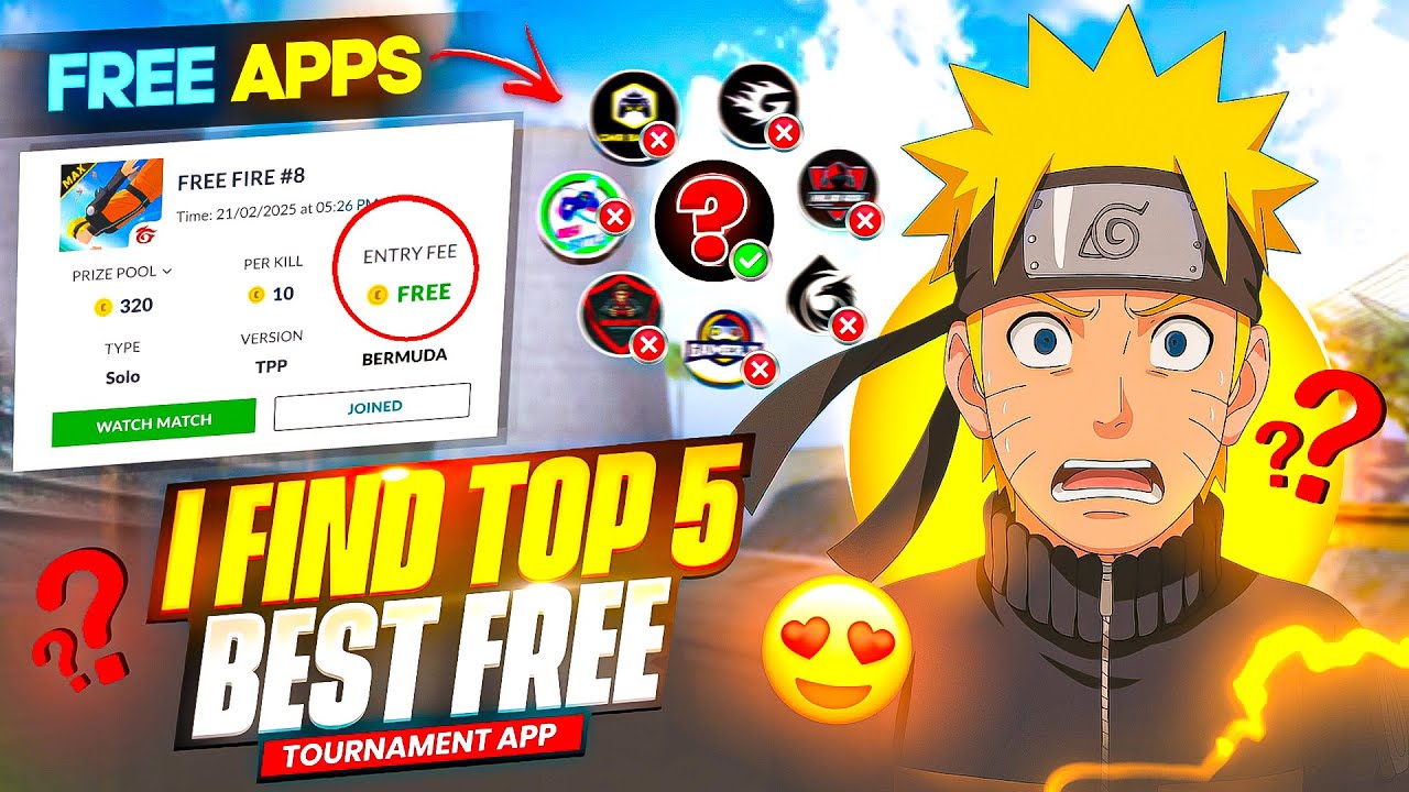 I FIND TOP 5 BEST FREE TOURNAMENT APP💰 ENTRY- ₹0🔥PER KILL-10💴||BEST TOURNAMENT APP EVER ⁉️FREE FIRE🔥
