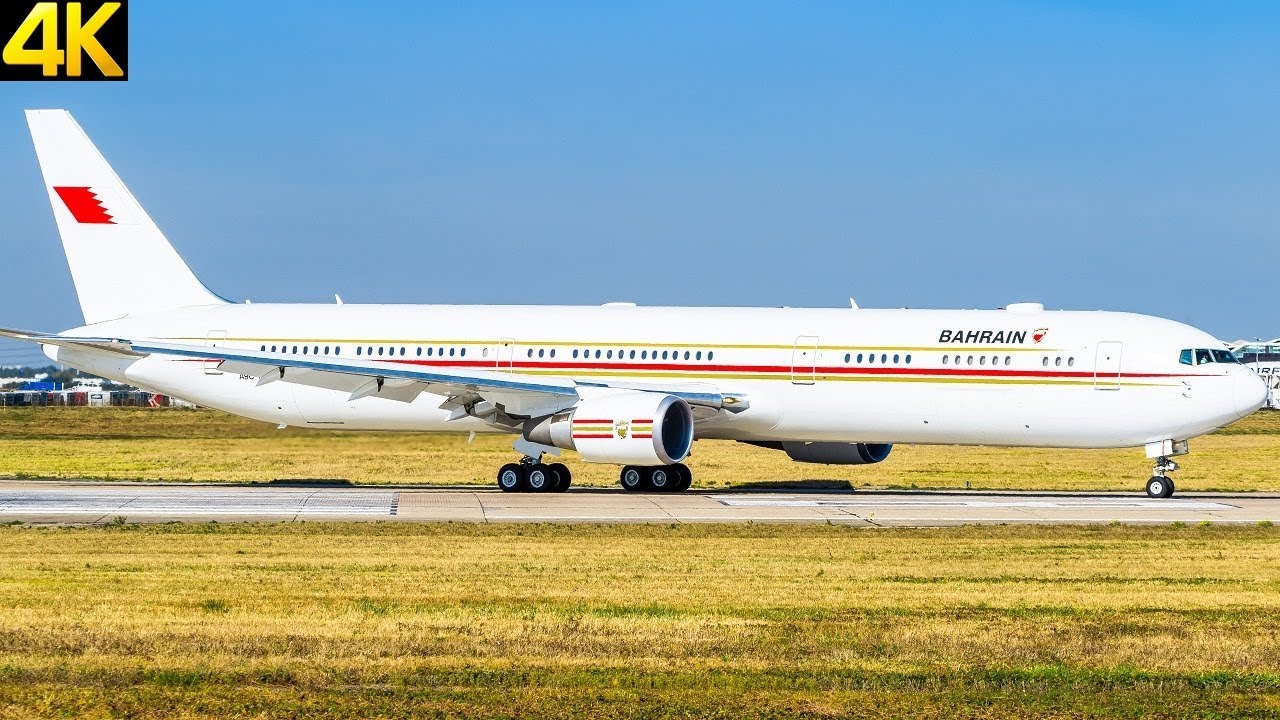 [4K] 767 Bahrain Royal Flight departing Paris Orly