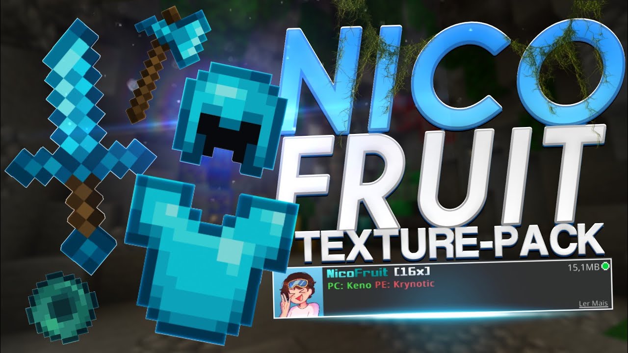 NicoFruit 16x - MCPE PvP TEXTURE PACK (DEFAULT EDIT) - MINECRAFT BEDROCK EDITION