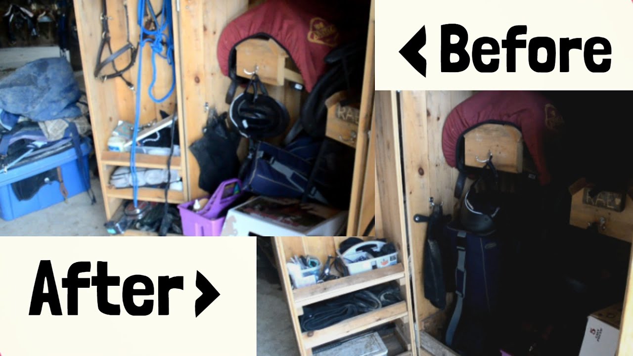 Huge Spring Cleaning and Organizing My Tack Locker | EquineCass