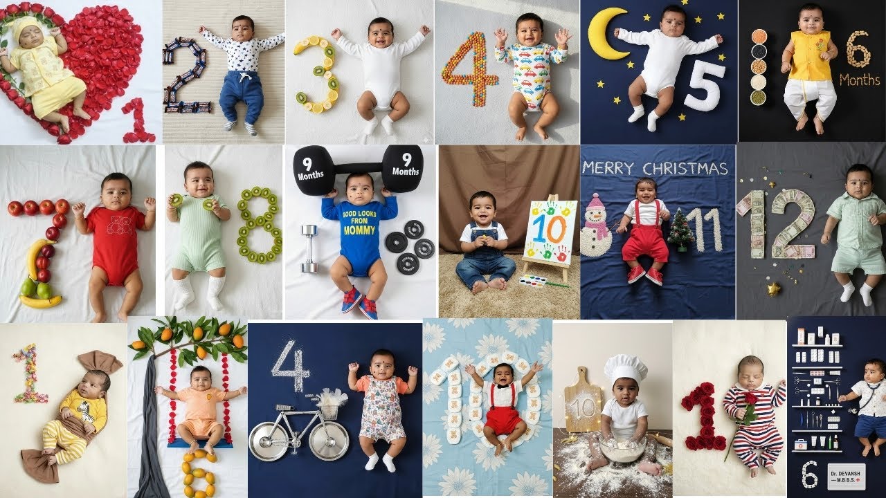 monthly baby photoshoot ideas at home| 1 to 12 month baby photoshoot ideas| baby photoshoot ideas#yt