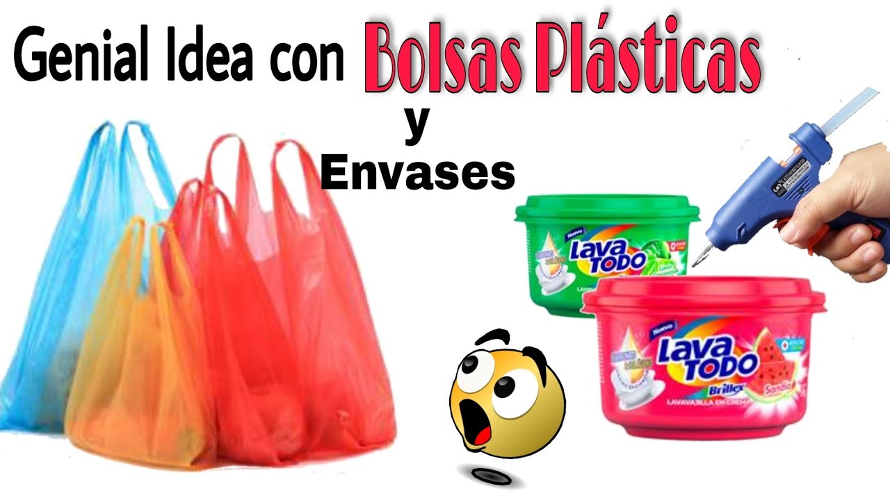 Original Idea con BOLSAS PLÁSTICAS y ENVASES DE LAVAPLATOS | Después de esto! ya NO los botarás! ♻️