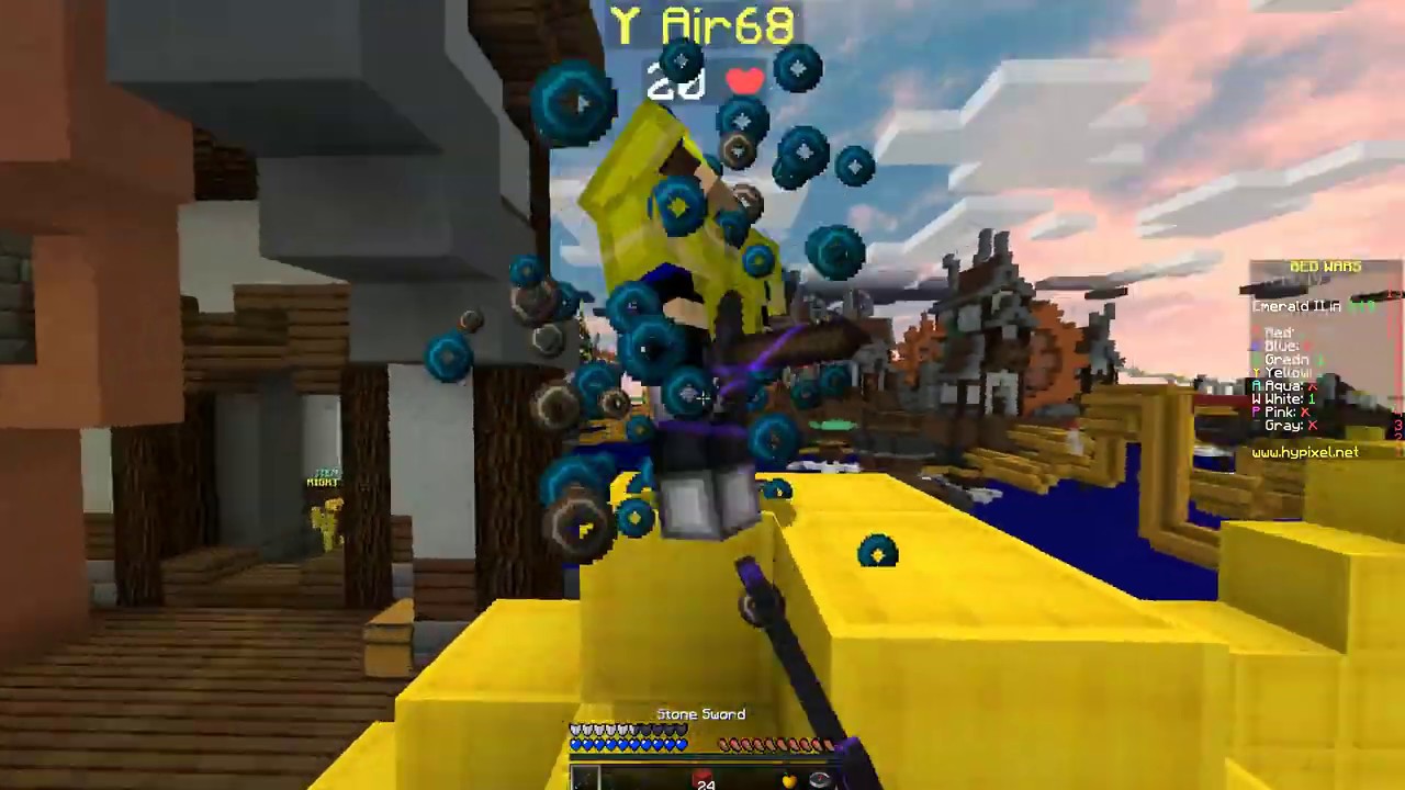 Minecraft bedwars and laggy players with (king_kyle_2k7)