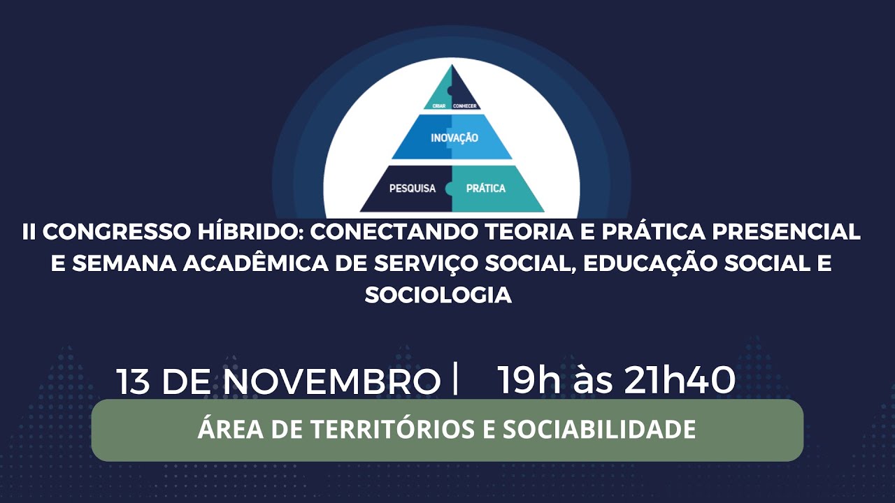 II Congresso Híbrido: Conectando Teoria e Prática Semana Acadêmica Área Territórios e Sociabilidade