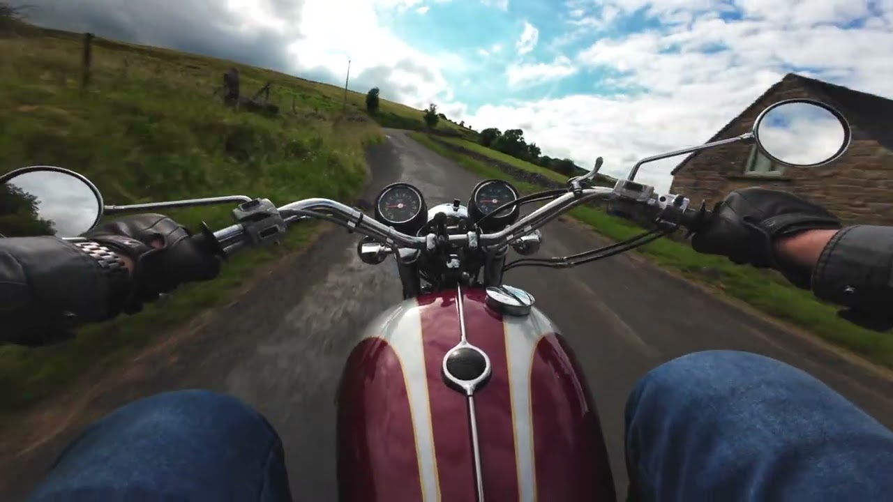 1971 Triumph Bonneville - perfect Peak District backroads from Elkstone towards the Mermaid.