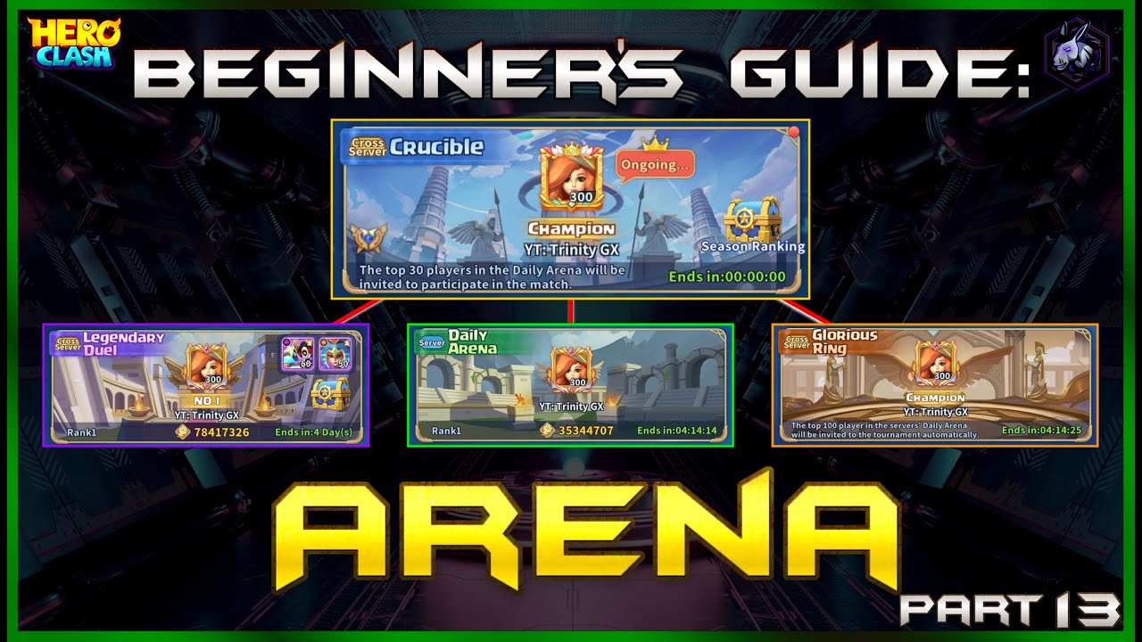 The Arena Explained! (Crucible, Legendary Duel, Glorious Arena, Daily Arena) Ep. 13 | Hero Clash