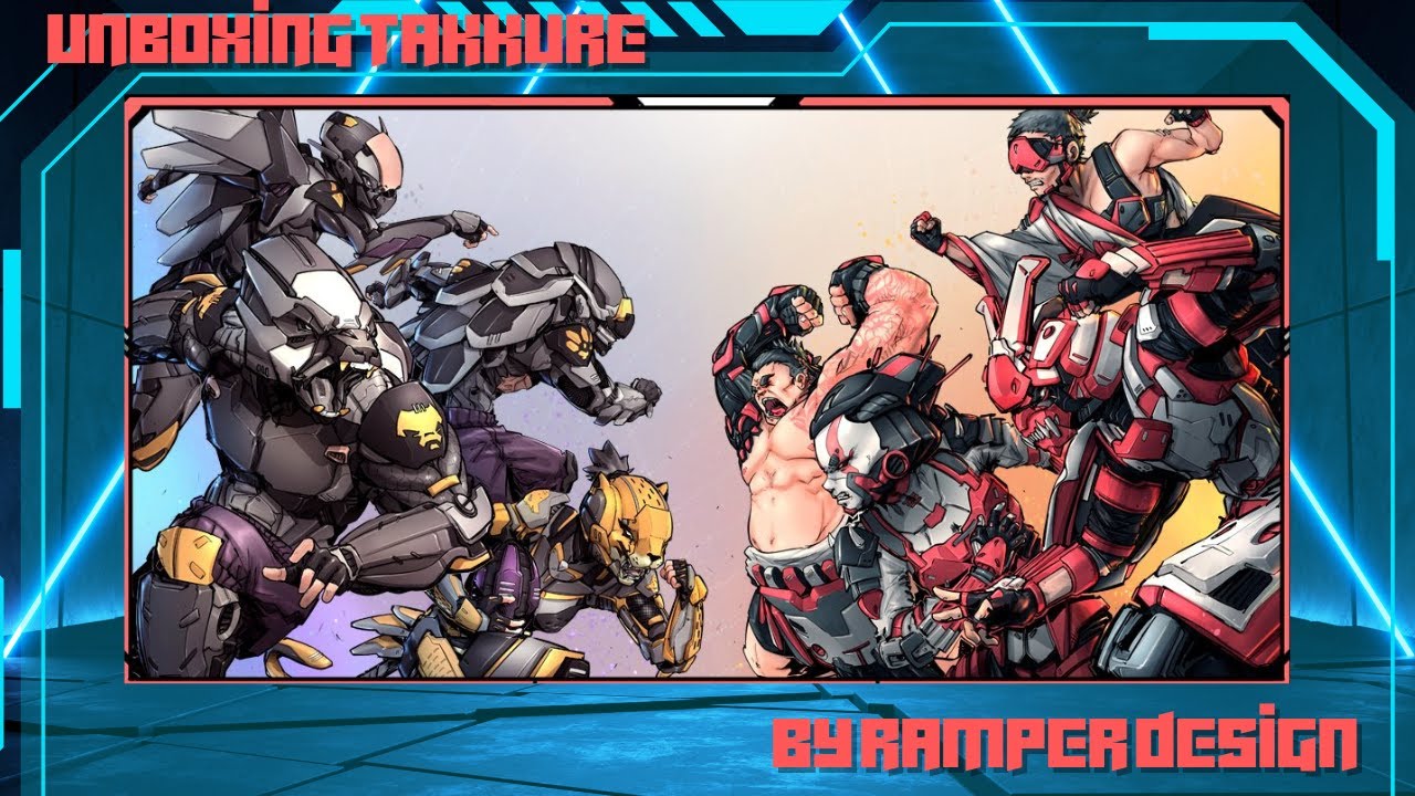 Unboxing Takkure - A Cyberpunk Rugby Miniatures Board Game from Ramper Design and Zenit Miniatures
