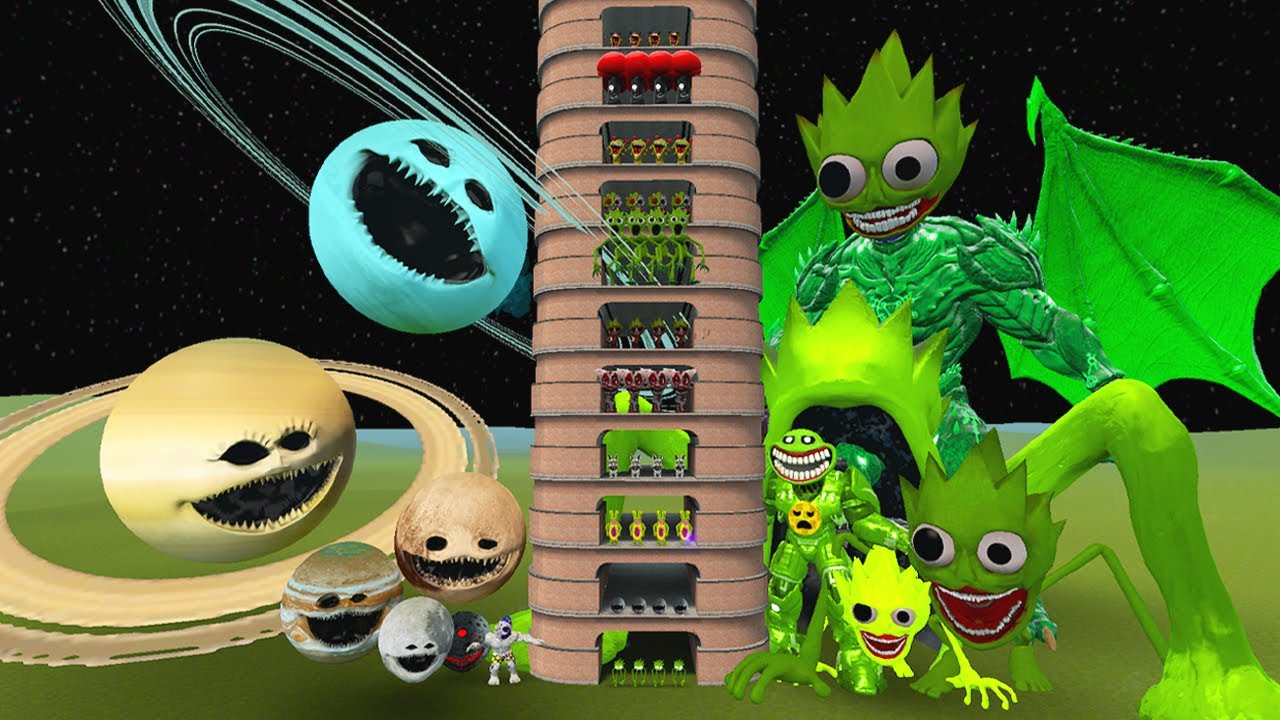 TALLGRASS LITTLE TO BIG ALL JUPITER WOKE UP VS ALL LIME SPRUNKI PHASES 1 - 10 in Garry's Mod!