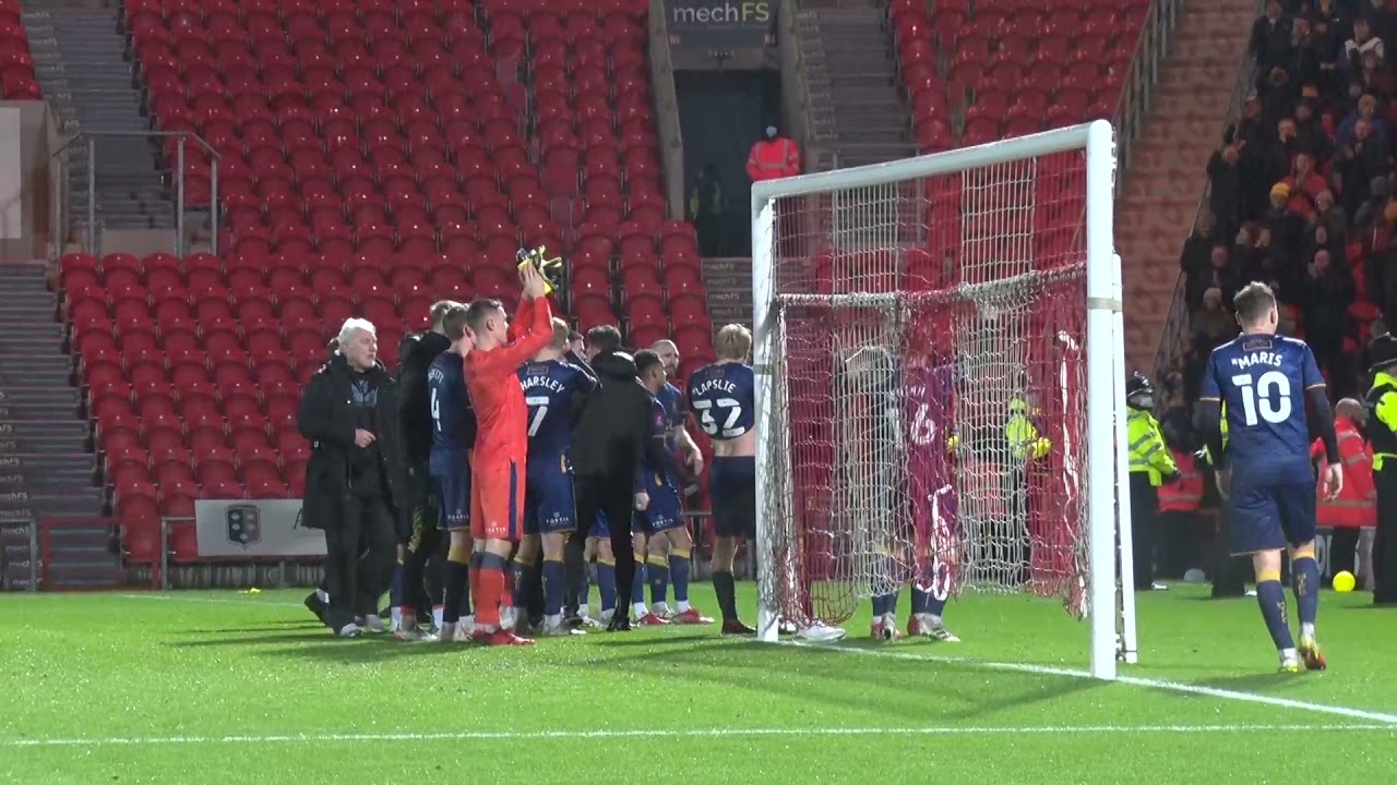 Post-match scenes after Doncaster win