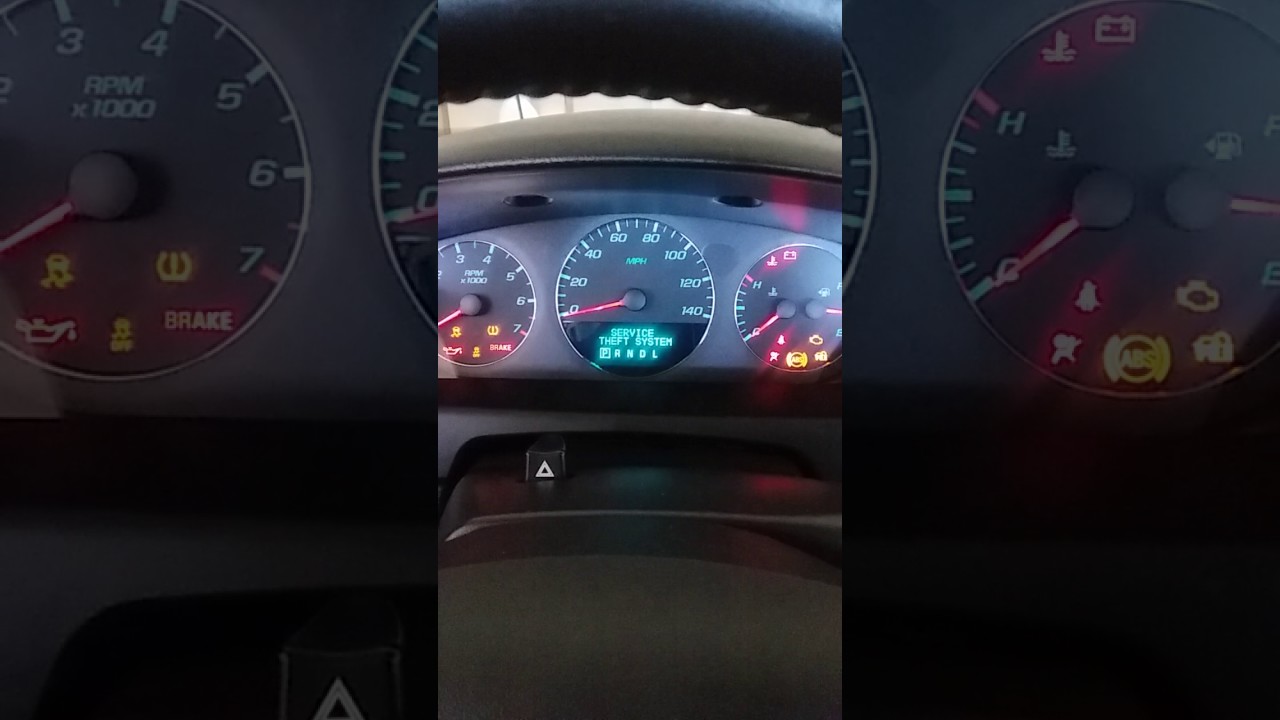 2012 chevy impala service theft system