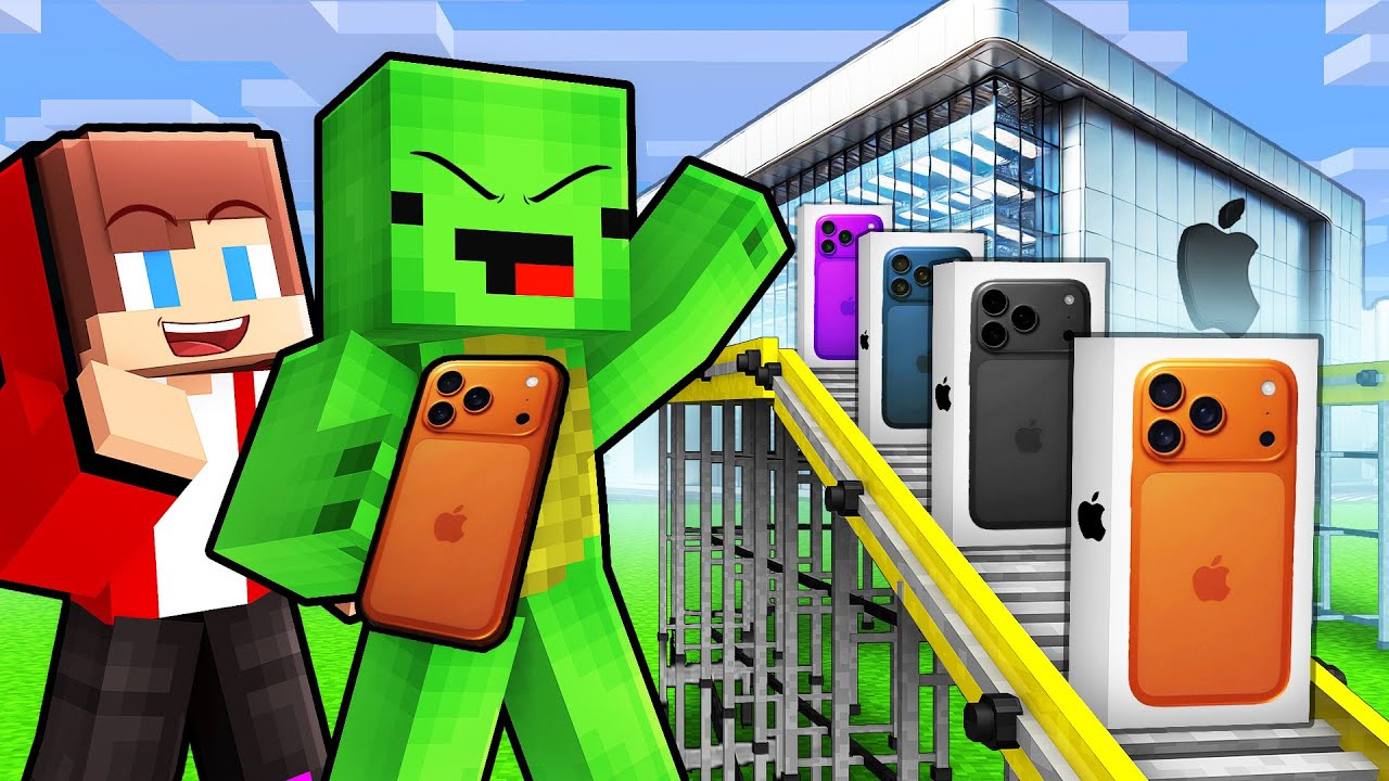 JJ and Mikey Open IPHONE 17 Factory in Minecraft - Maizen