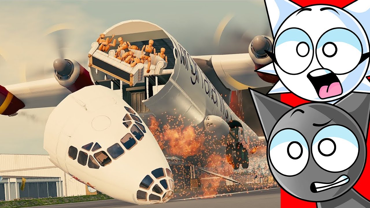 Reacting to EPIC PLANE CRASHES in BeamNG Drive!