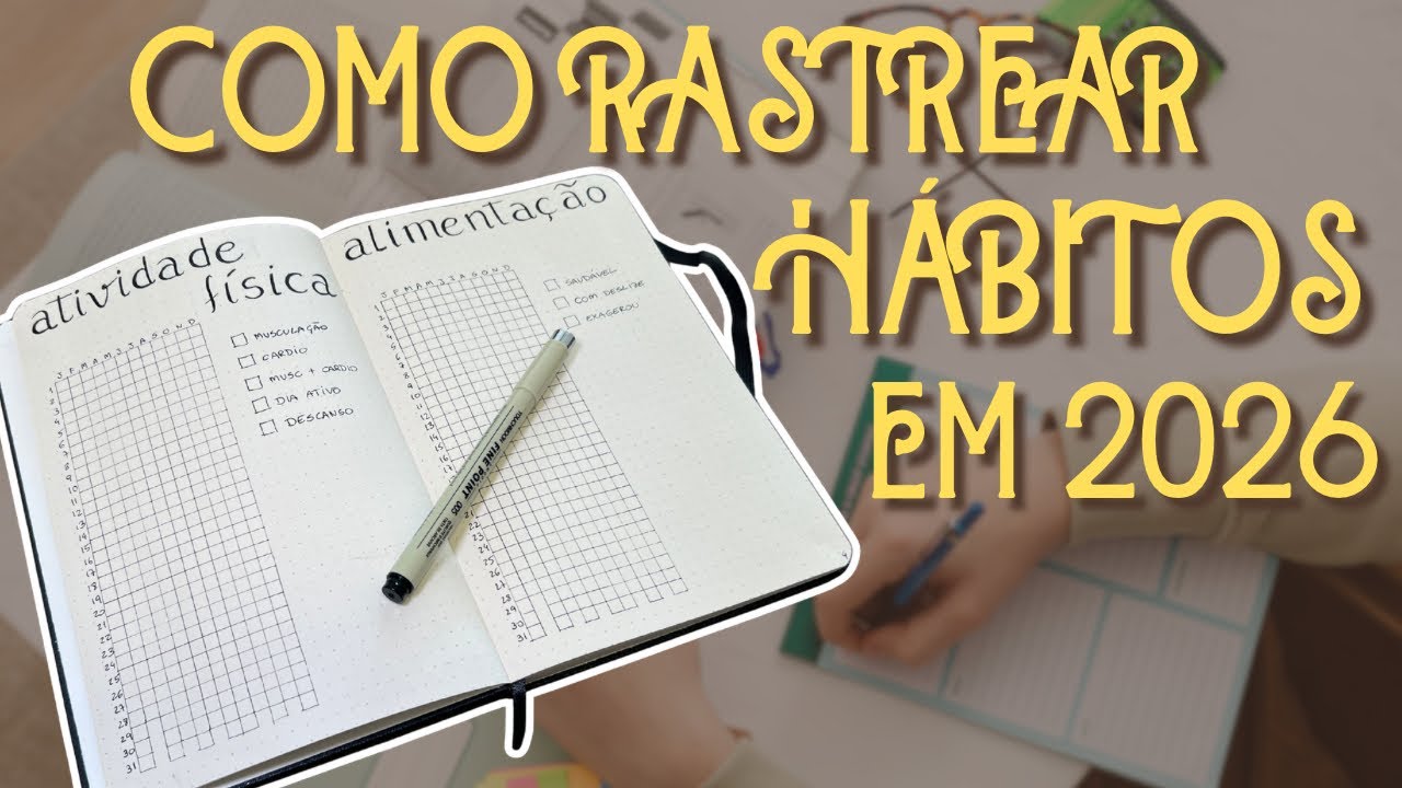 Preparando um rastreador de hábitos do zero para 2026 no meu Bullet Journal (Habit Tracker)