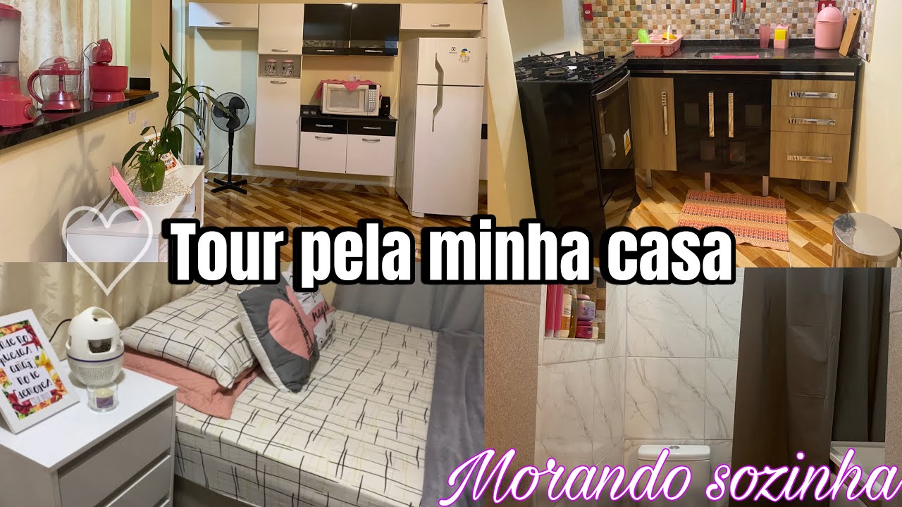 Tour pela minha casa alugada de dois cômodos/ morando sozinha aos 30!🏠💕 mostrei tudo!