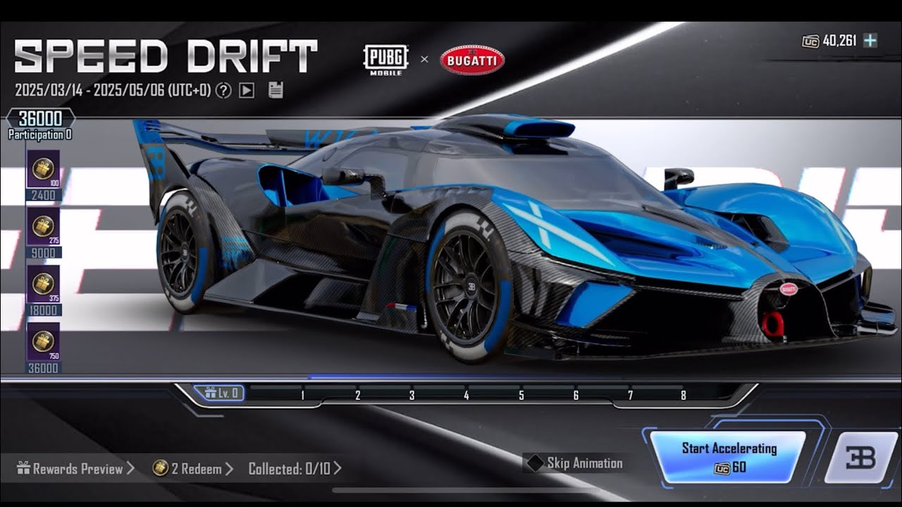 BUGATTI SPEED DRIFT PUBG MOBILE  | NEW 40000$ UC BUGATTI CRATE OPENING | BUGATTI SPIN