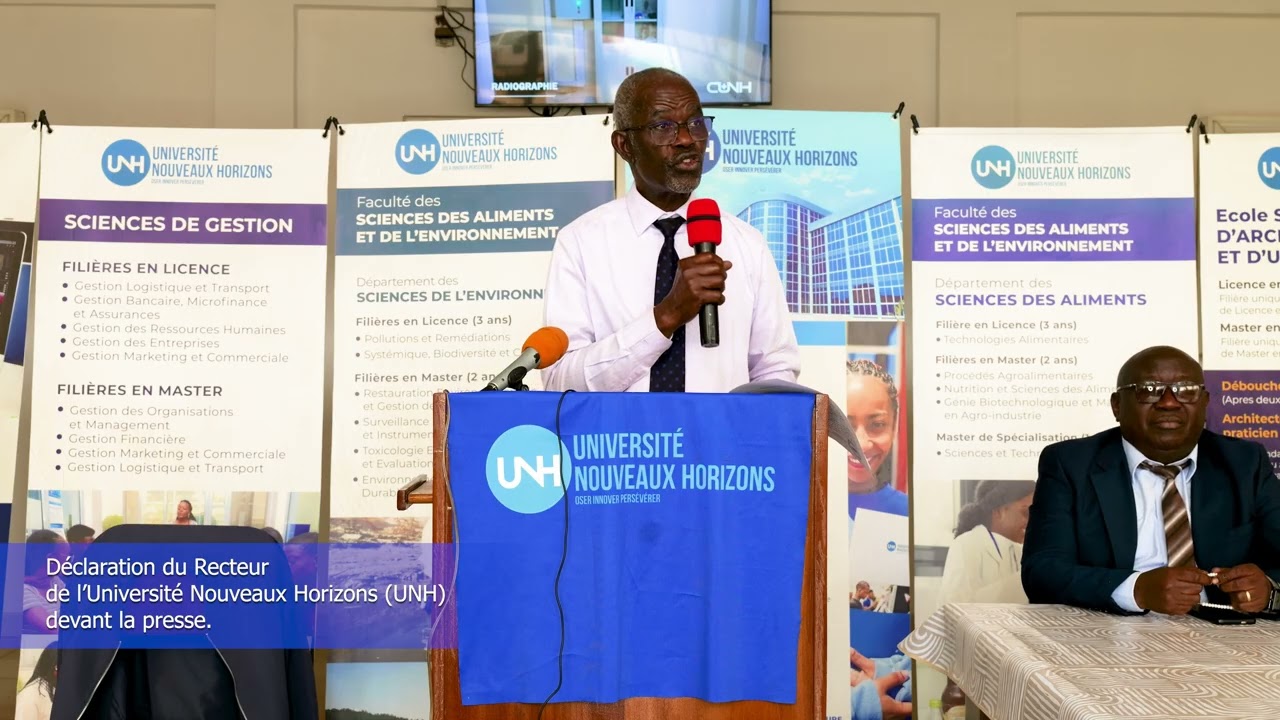 Déclaration du Recteur de l’Université Nouveaux Horizons (UNH) devant la presse.