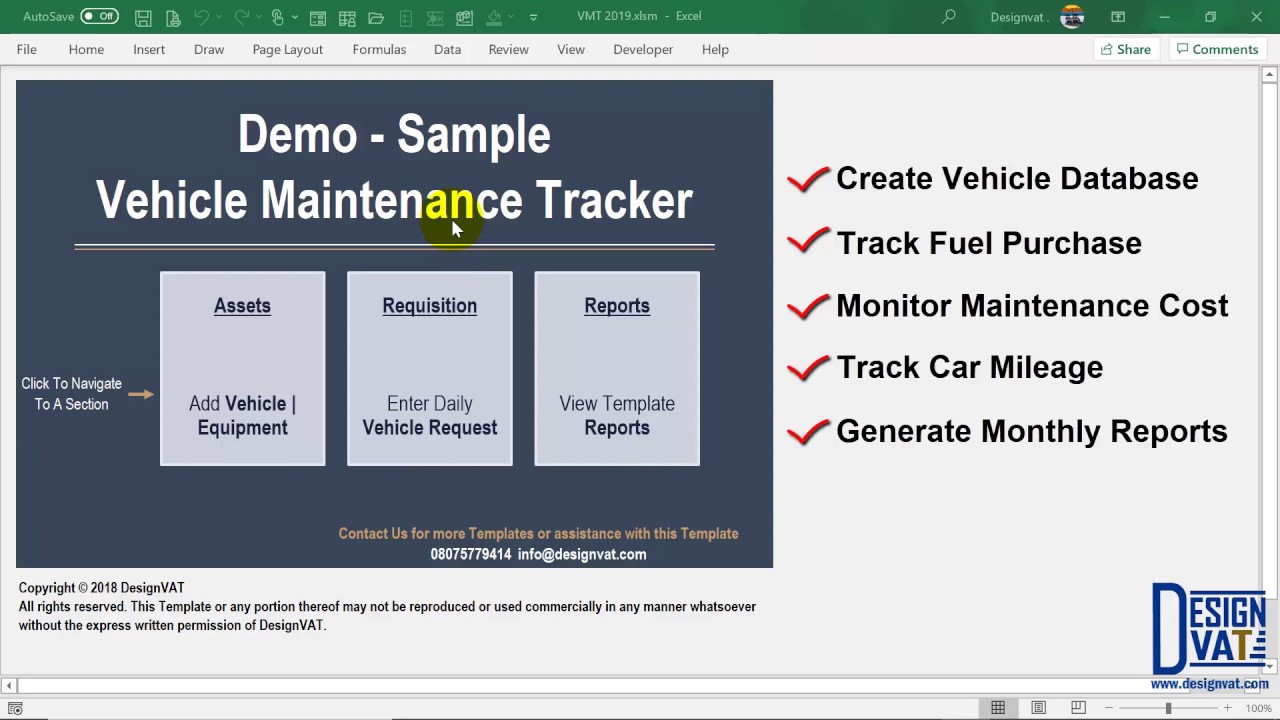 Fleet Management Spreadsheet [Vehicle Renewal Tracking Excel Template] - Part 1