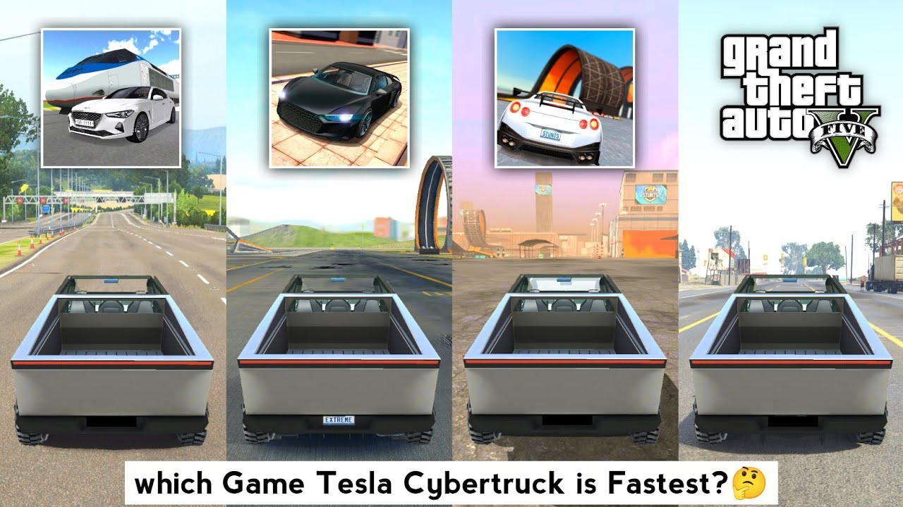 Tesla Cybertruck Top Speed in 3D Driving Class, Extreme Car, Car Stunt Races & GTA 5 - Car Game