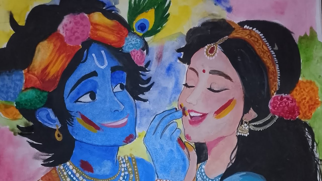 Let's draw radha krishna drawing #happyholi#art #drawing #painting #artist 