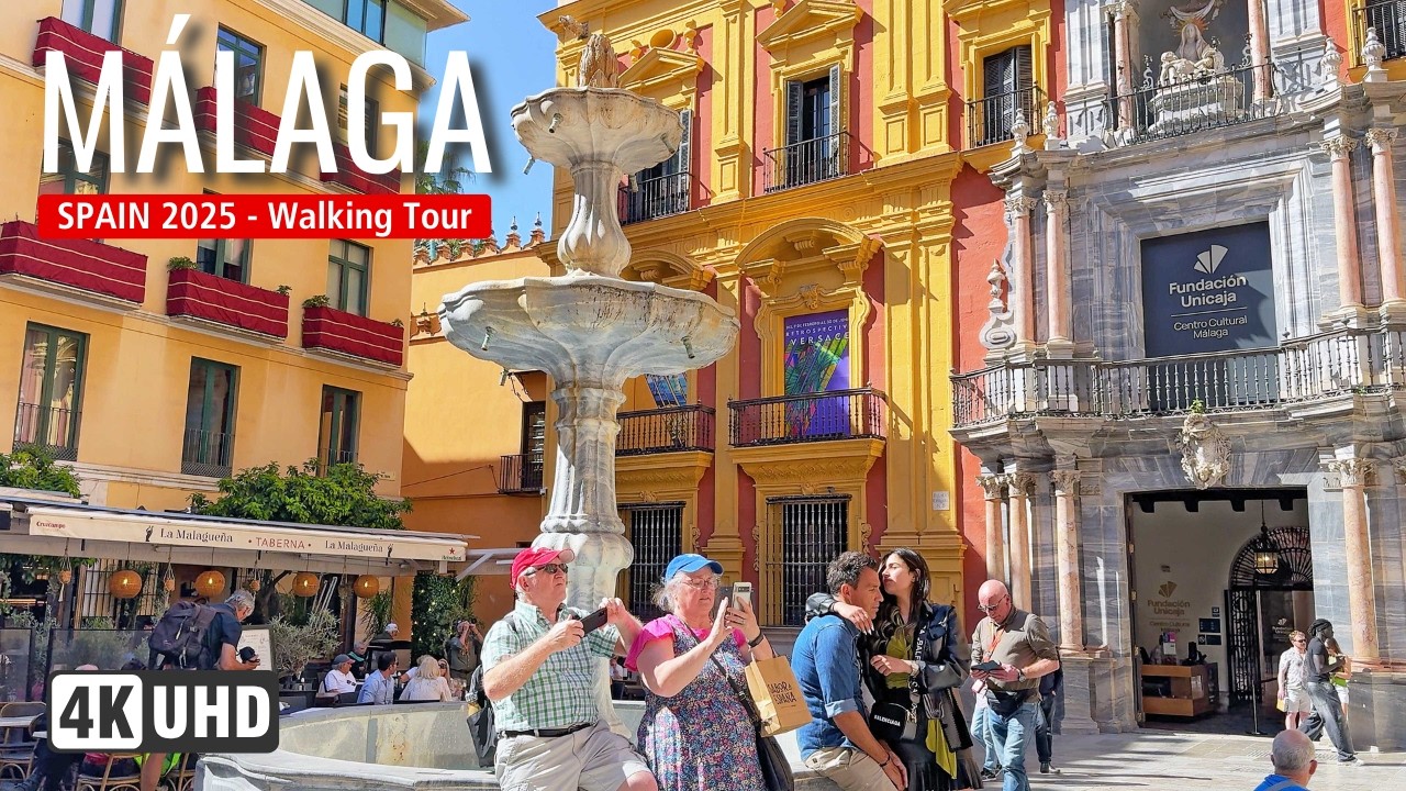 Пешеходная экскурсия по МАЛАГЕ, Испания 🇪🇸🌴 «Почувствуйте испанское очарование Малаги» ☀️(4K60)
