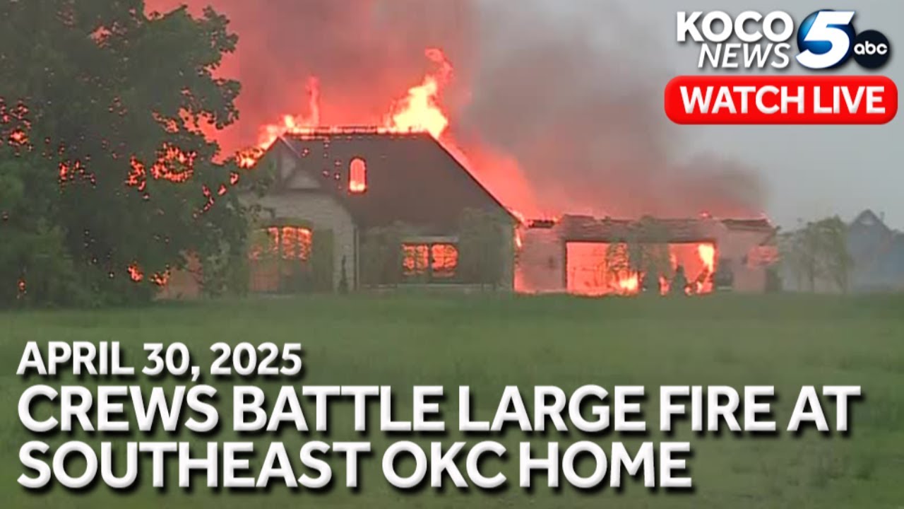 WATCH LIVE: Crews battle large, destructive fire at SE OKC home