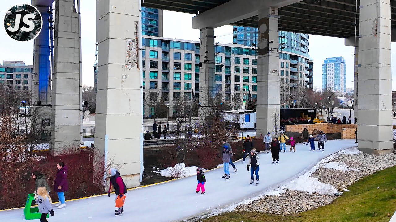 Waterfront to The Bentway Winter Skating | Toronto Walk