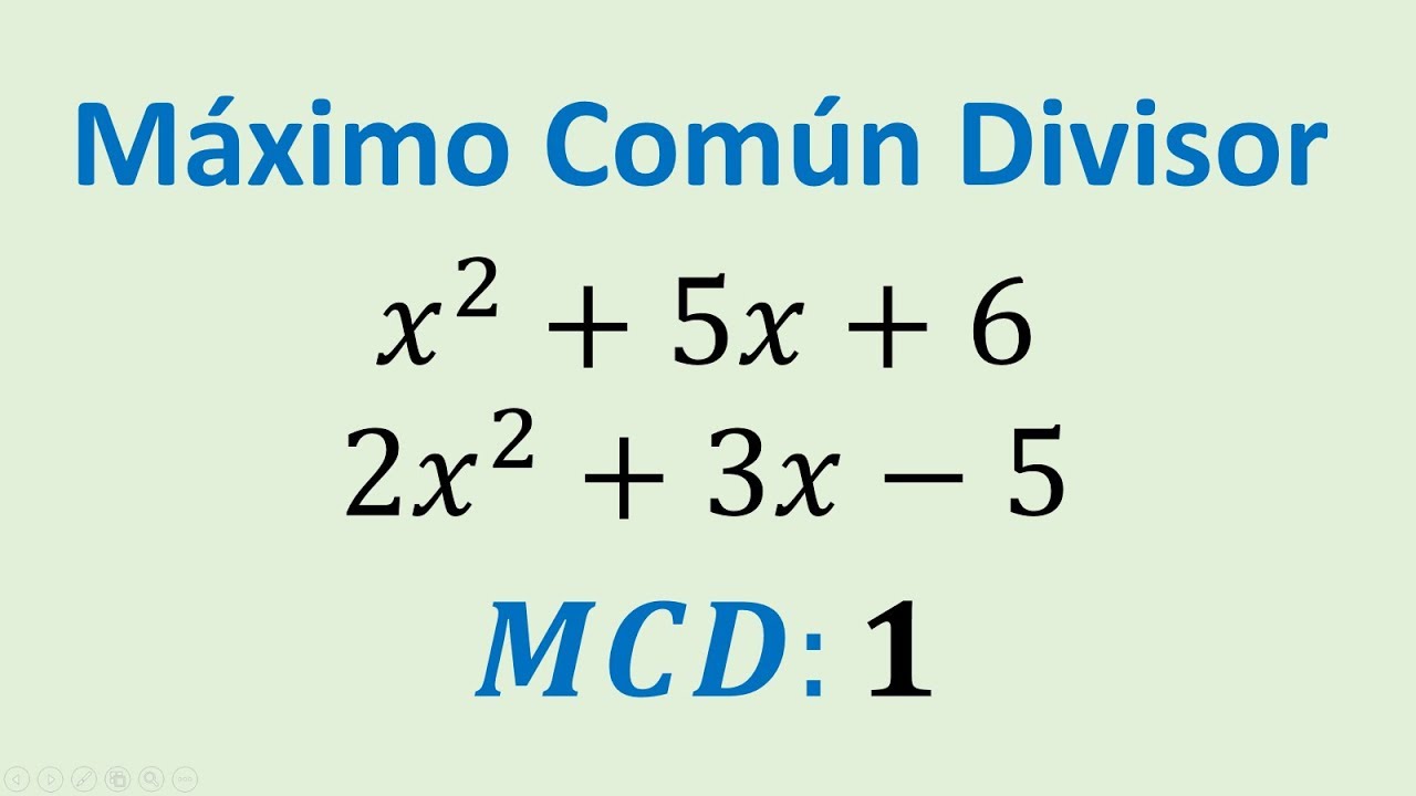 Maximo comun divisor de polinomios por descomposicion en factores ejemplo 02