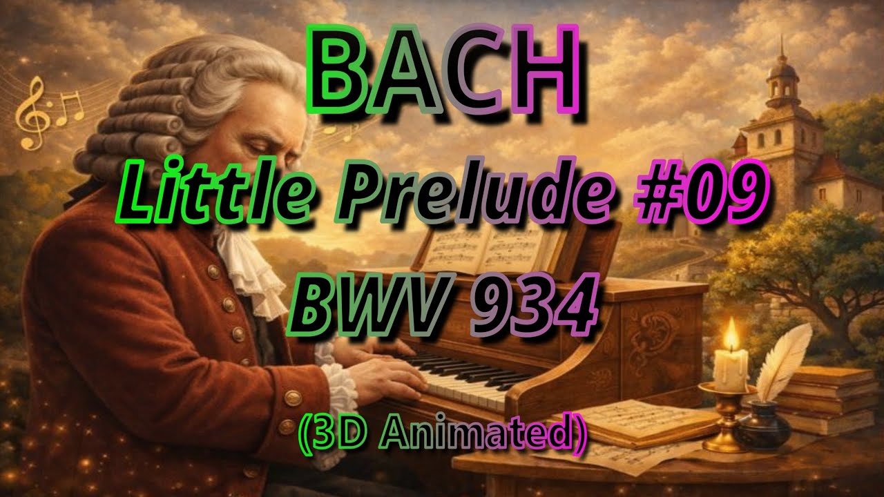 Bach - Little Prelude#09, BWV 934(3D Animated)