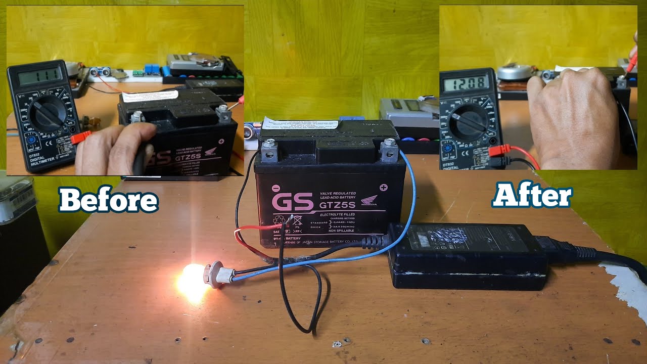 Cara termudah membuat cas aki menggunakan CHARGER LAPTOP