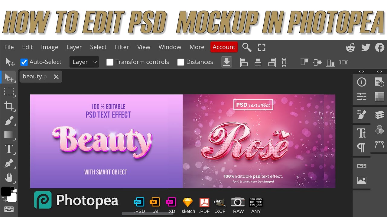 HOW TO EDIT PSD SMART OBJECT FILE IN PHOTOPEA MOBILE