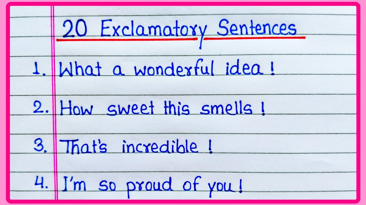 20 Exclamatory Sentences in English | Exclamatory Sentence 20 Examples | Exclamatory Sentence