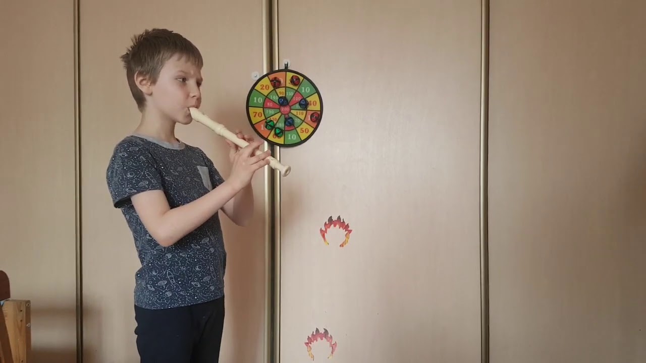 Блок-флейта. Гамма Фа Мажор деташе.