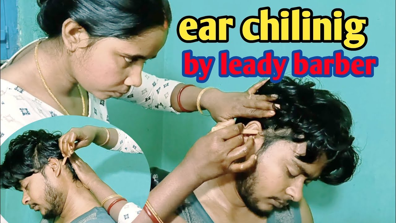 Leady barber ear cleaning fire massage ASMR | deep &stony Hard earwax Remove (very satisfying video)