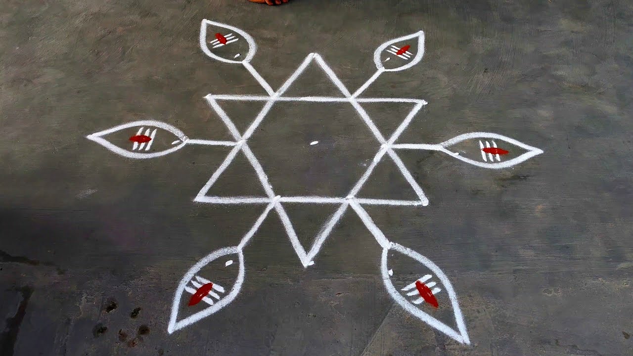 Thai Pusam Special kolam🌹Simple muggulu designs with dots🌹Thaikiruthigai Star Kolam🌹CreativeRangoli