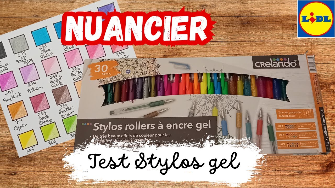 🖍️ Test Stylos Gel LIDL 🎨 | Avis + Nuancier Complet (30 Couleurs)
