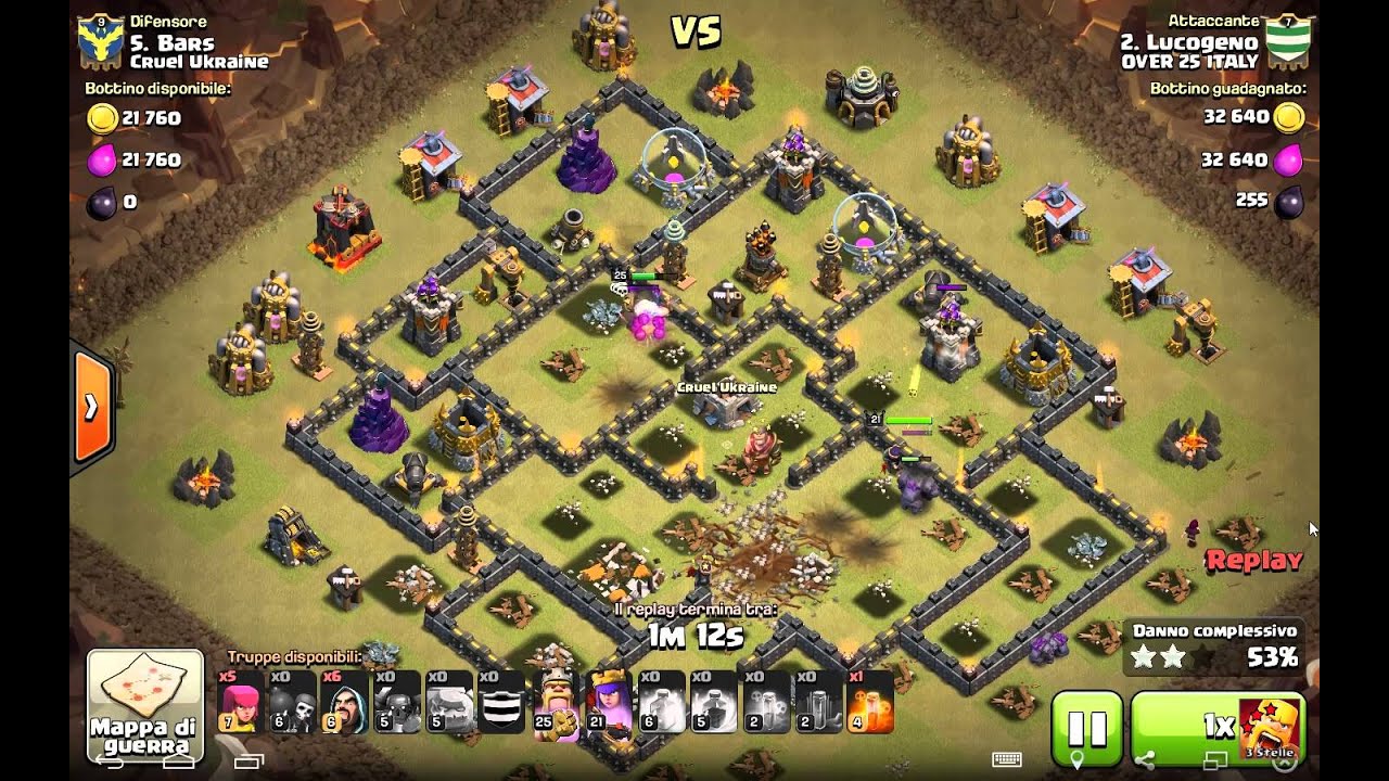 Clash Of Clans | TH10 vs TH9 ANTI 3 GOWIPE Eroi 25/21