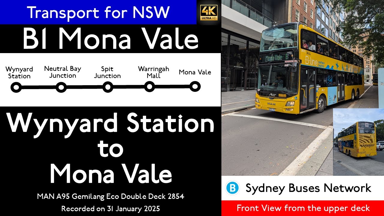 【Sydney Bus View 2025】B1 Wynyard Station to Mona Vale