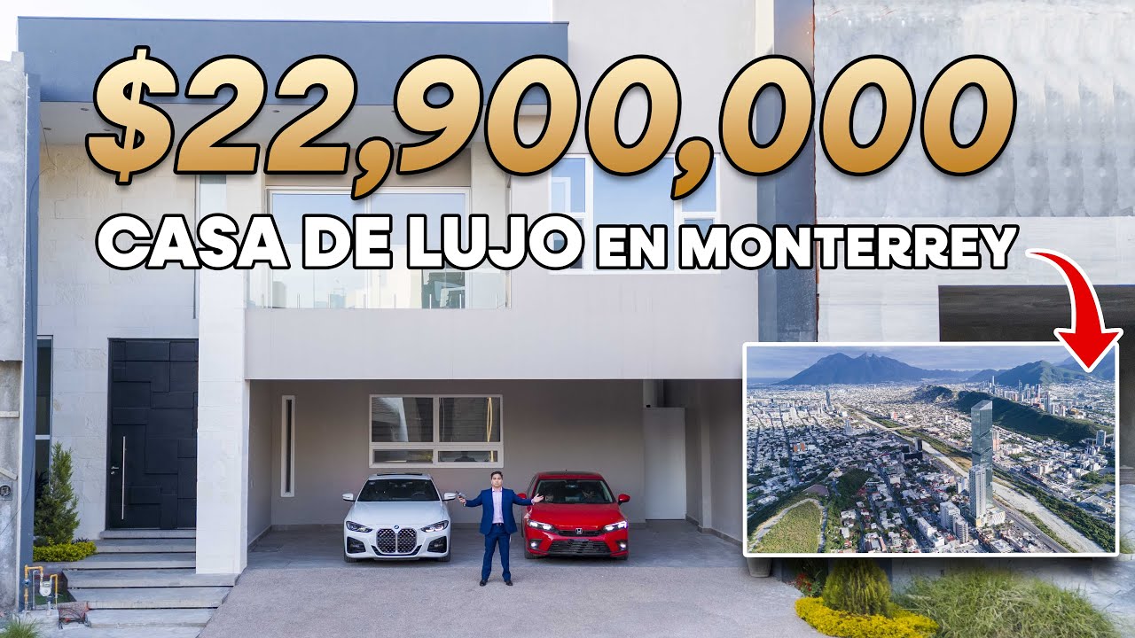 CASA DE $22.9 MILLONES con ALBERCA en Monterrey México : 4 Recámaras y automatización