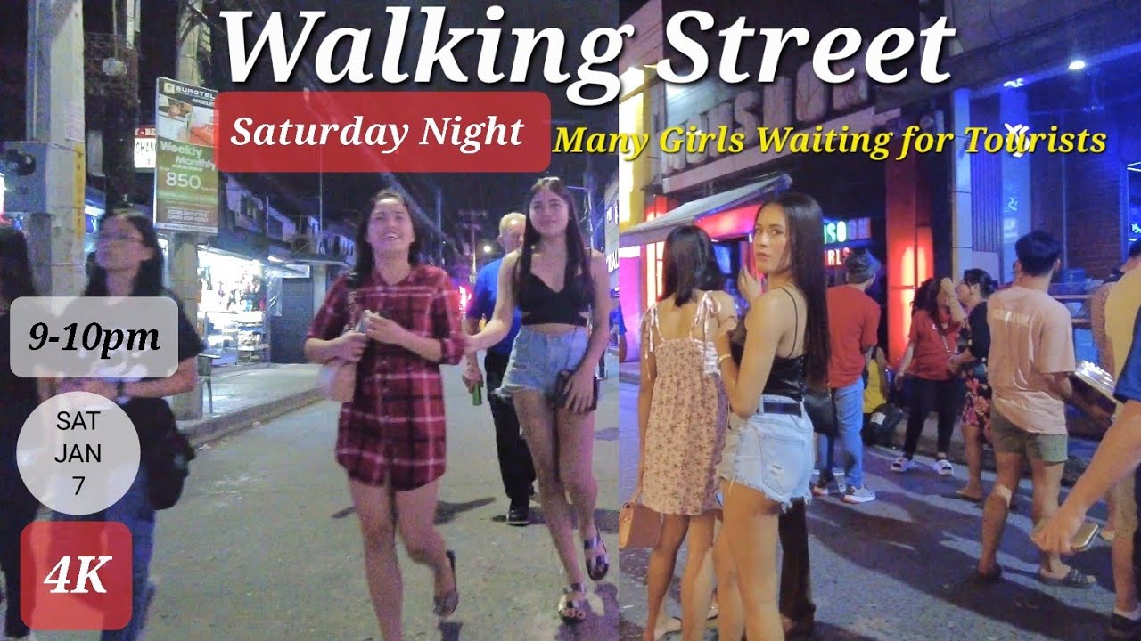 Walking Street. Many Beautiful Girls Waiting for Tourists. ANGELES CITY. Philippines 🇵🇭